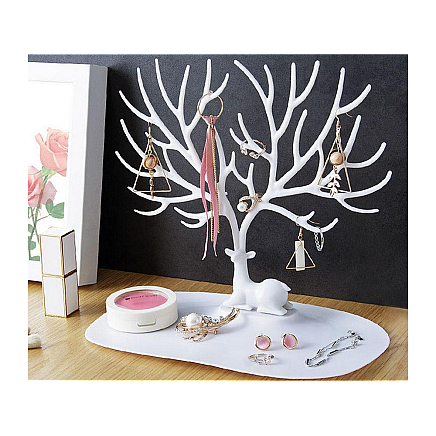 Rotaslietu statīvs organizators Brieža koks, balts