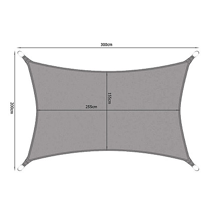 Dārza Ūdensizturīgs Saulessargs Markīze Bura Nojume Tents 3x2m, Pelēks