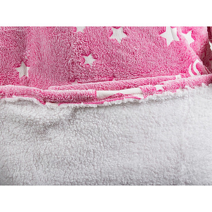 Silts oversize džemperis-sega ar kapuci, spīd tumsā, rozā