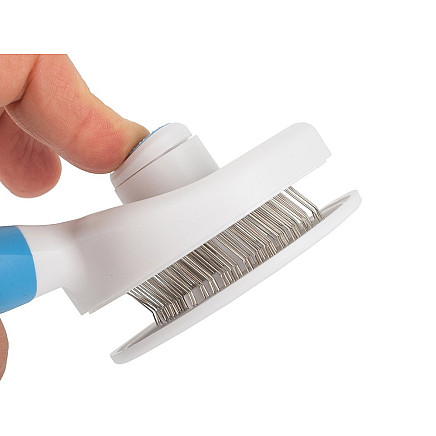 Self-cleaning hair brush for dogs cats