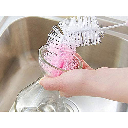Bottle brush glass cleaner sponge