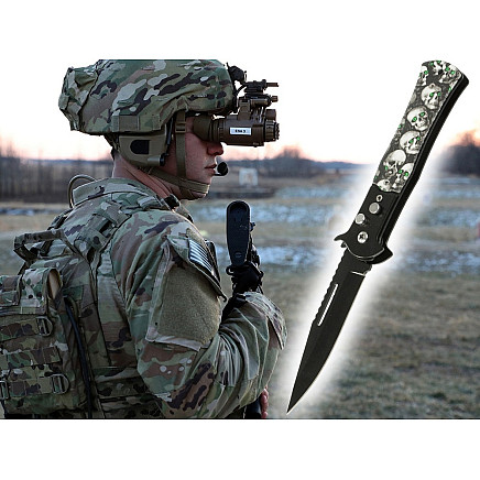 Folding steel pocket knife tactical military