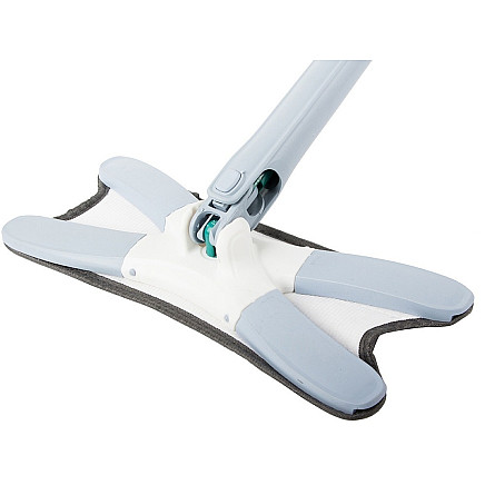 Flat mop for floor cleaning with wringer rotary twist wringer