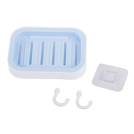 Wall mounted soap dish 2 hooks