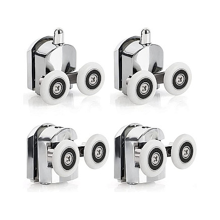 Durvju rullīšu komplekts duškabīnēm, 8 gab., hromēti