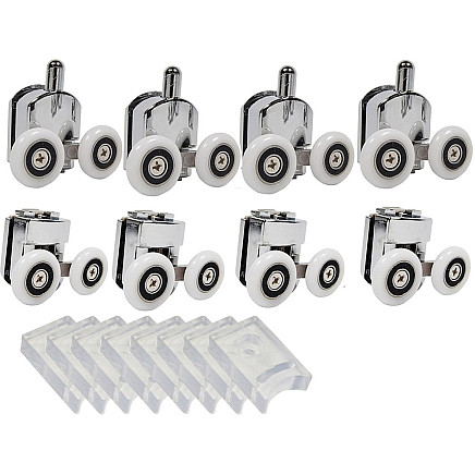 Durvju rullīšu komplekts duškabīnēm, 8 gab., hromēti