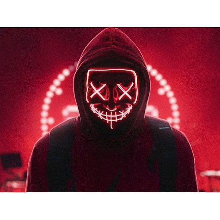 Spīdoša LED maska Helovīnam un ballītēm