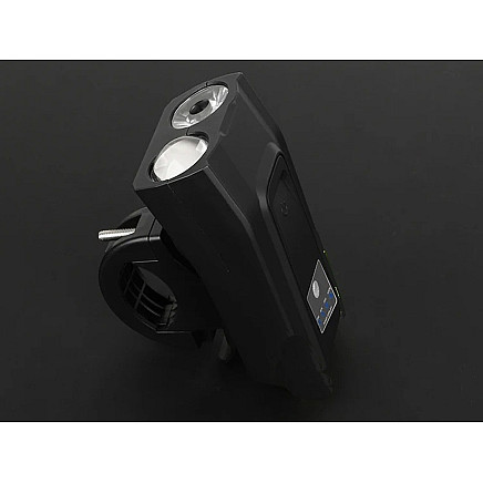 Jaudīgs velo lukturis priekšējais LED aizmugurējais gaismas akumulatora līmeņa indikators 2in1