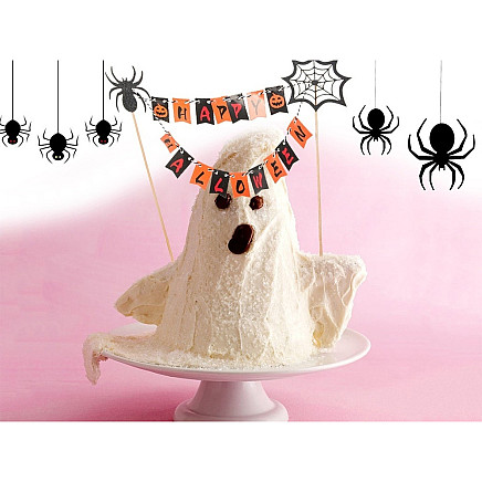 Halloween decoration for a cake cupcake picker topper garland paper