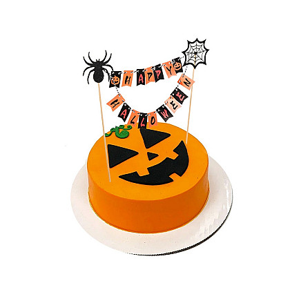 Halloween decoration for a cake cupcake picker topper garland paper