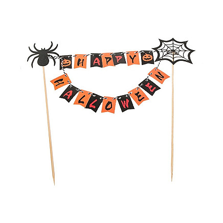 Halloween decoration for a cake cupcake picker topper garland paper