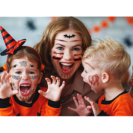 Reālistiskas, mazgājamas tetovējumi Hellovīnam