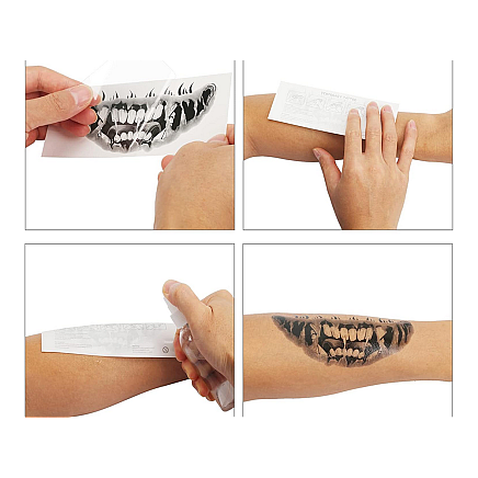 Pagaidu tetovējums Halloween monstrīgi zobi, viegli noņemams