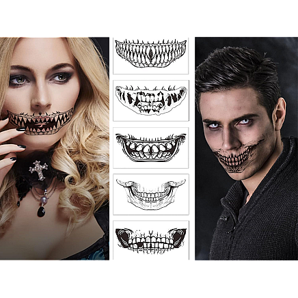 Pagaidu tetovējums Halloween monstrīgi zobi, viegli noņemams
