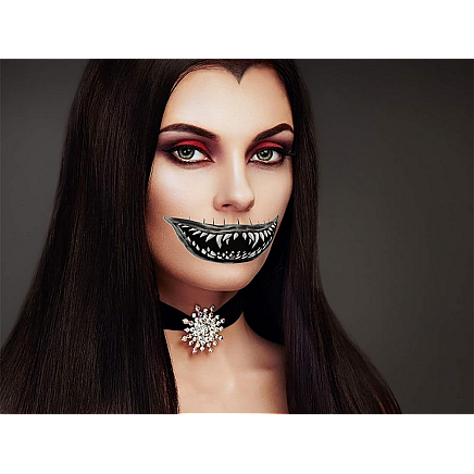 Pagaidu tetovējums Halloween monstrīgi zobi, viegli noņemams