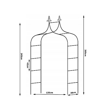 Garden pergola flower support for climbing plants arch for roses decorative metal