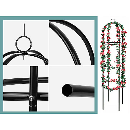 Dārza pergola kāpjošiem augiem un rozēm 190 cm, zaļa