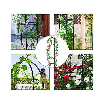 Dārza pergola kāpjošiem augiem un rozēm 190 cm, zaļa