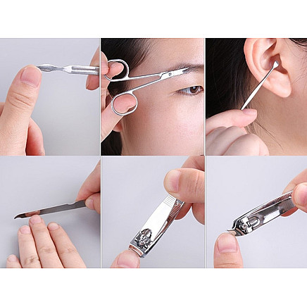 Nail art kit manicure pedicure case nail clippers 7 items