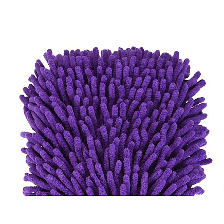 Microfibre glove for car washing and polishing, double-sided, 22cm x 15cm, purple