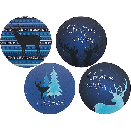 Dekoratīvās Ziemassvētku uzlīmes dāvanām rullī, 500 gab.