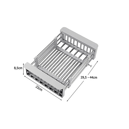 Draining board for sink telescopic vegetable fruit basket