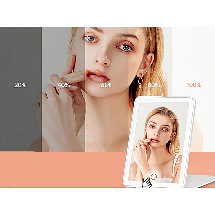 Led illuminated make-up mirror folding travel mirror