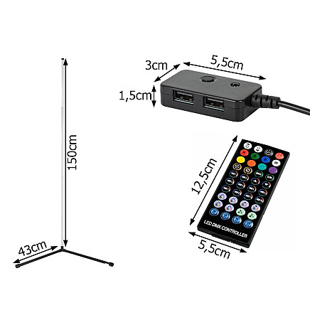 Floor corner rgb led nightstand lamp for bedroom application 1.5