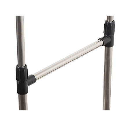 Wardrobe mobile coat rack double shelf rack on wheels