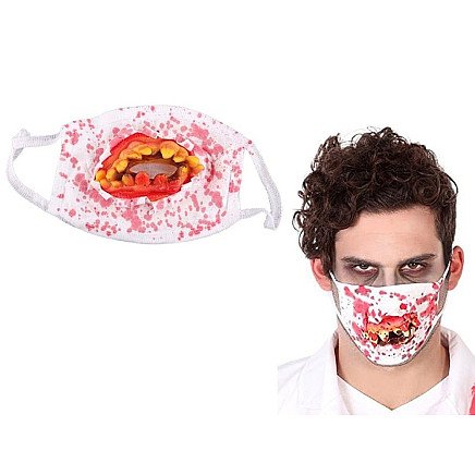 Briesmīga Helovīna maska ar asiņainiem zobiem kostīmam