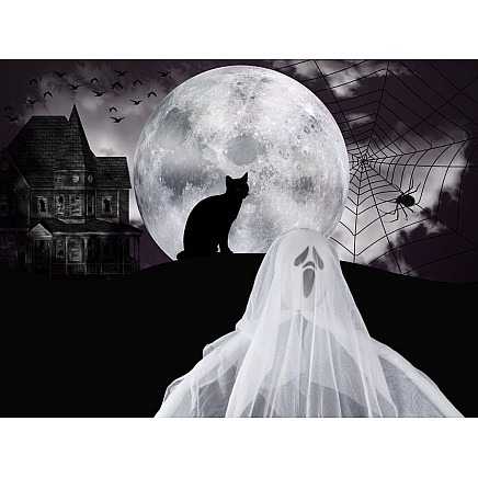 Helovīna Rotājums Piekaramais Spoku Balts Kliedziens Skeleta Spoks 65Cm