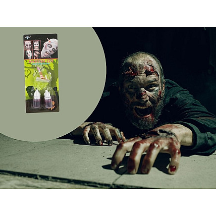 Fake wound makeup kit halloween makeup kit with blood stuck in pencil