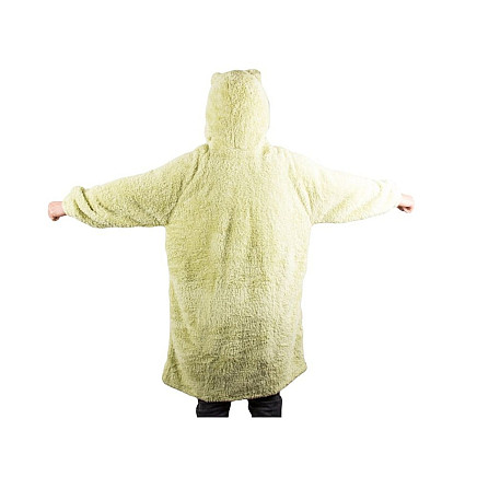 Silts oversize džemperis-sega ar kapuci, mīksts hūdijs 2in1, zaļš