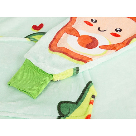 Silts oversize džemperis-sega Avokado XXL, biezs hūdijs ar kapuci