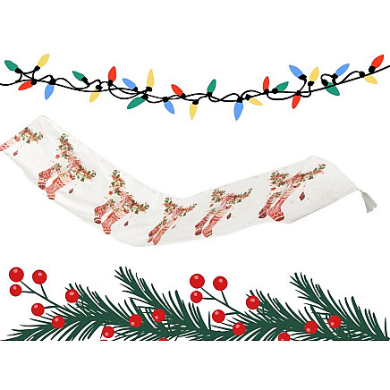 Christmas table runner for christmas eve 205x35cm