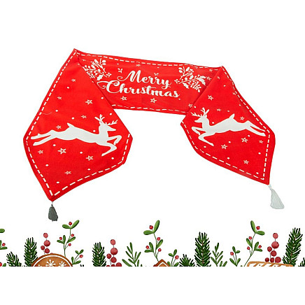 Christmas table runner christmas reindeer 205x35cm