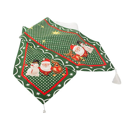 Christmas green table runner for christmas 205x35cm