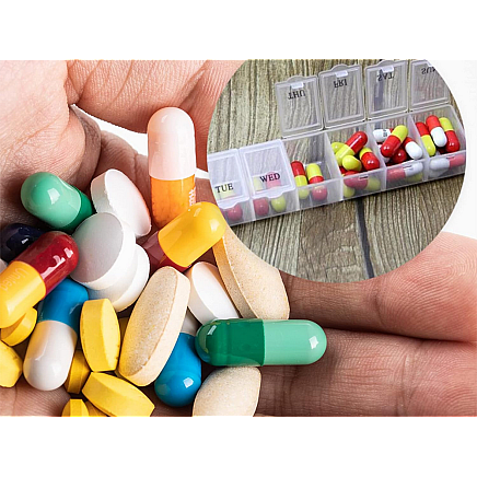 Medication container weekly medication cassette supplement organiser 7 days