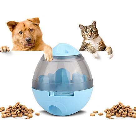 Interaktīva kārumu bumba sunim lēnai barošanai, zila