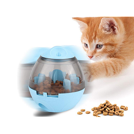 Interaktīva kārumu bumba sunim lēnai barošanai, zila