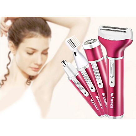 Depilator womens body shaver legs trimmer 4in1 interchangeable tips usb