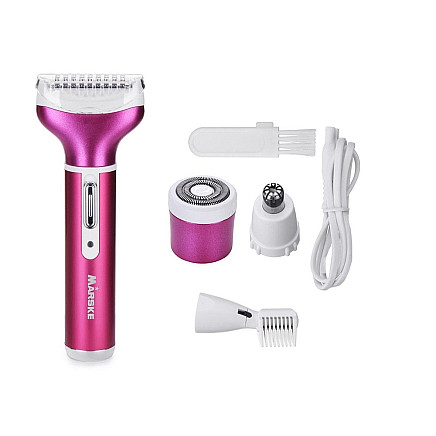 Depilator womens body shaver legs trimmer 4in1 interchangeable tips usb