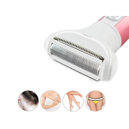 Depilator womens body shaver legs trimmer 4in1 interchangeable tips usb