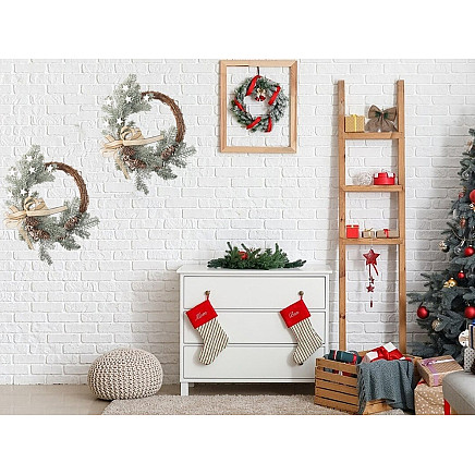 Ziemassvētku Adventes Durvju Vainags, 30 cm