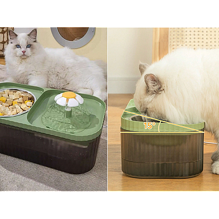 Automatic cat drinker dog water fountain filter food bowl