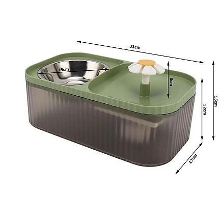 Automatic cat drinker dog water fountain filter food bowl