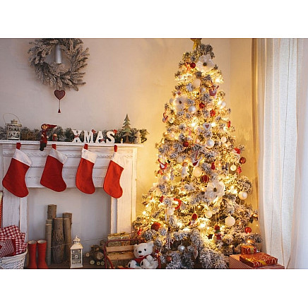 Ziemassvētku eglīšu gaismas iekštelpās balta silta 500 LED apgaismojums 7 programmas