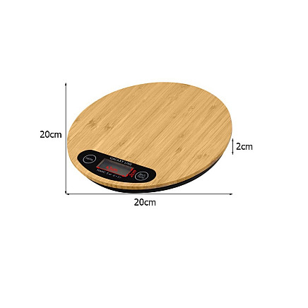 Elektroniski bambusa virtuves svari ar LCD skārienekrānu, līdz 5 kg