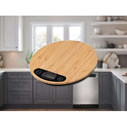 Elektroniski bambusa virtuves svari ar LCD skārienekrānu, līdz 5 kg