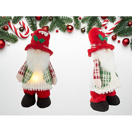 Ziemassvētku Rūķis ar LED Apgaismojumu, 30 cm